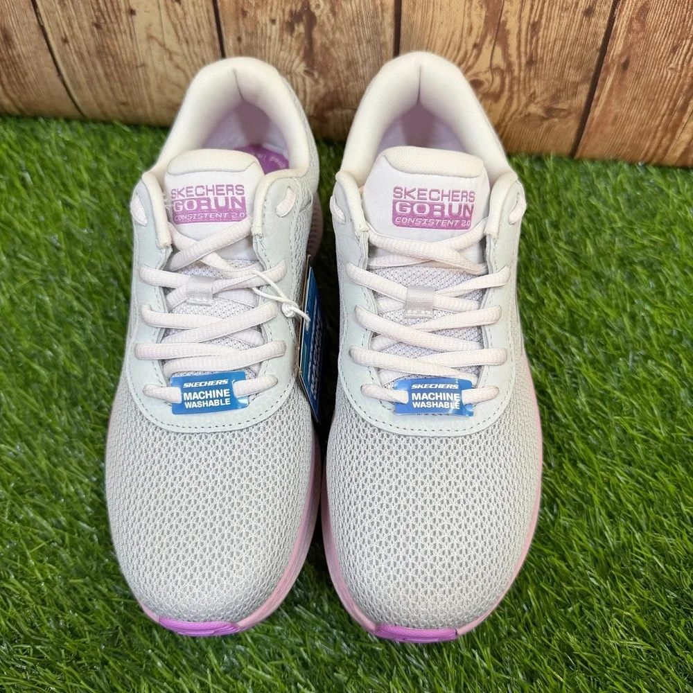 Skechers GO RUN Consistent 2.0 Fast Pace Womens Size 6.5 Gray Purple Running
